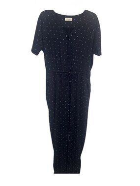 Thought Women’s Blue Short Sleeve Modal Blend Button Front Jumpsuit Sz 12